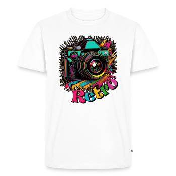 60's Retro Camera - Men's Premium Organic T-Shirt - white - Front - Nico (187cm)