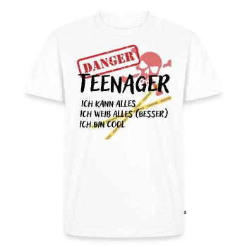 Teenager - Männer Premium Bio T-Shirt - Weiß - Vorne - Nico (187cm)