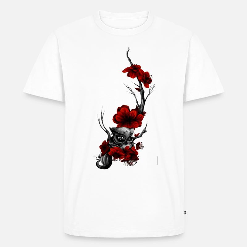 Eule - Männer Premium Bio T-Shirt - Weiß
