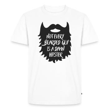 Pas de hipster Bart - Anti hipster - T-shirt Premium bio Homme - blanc - Devant - Nico (187cm)