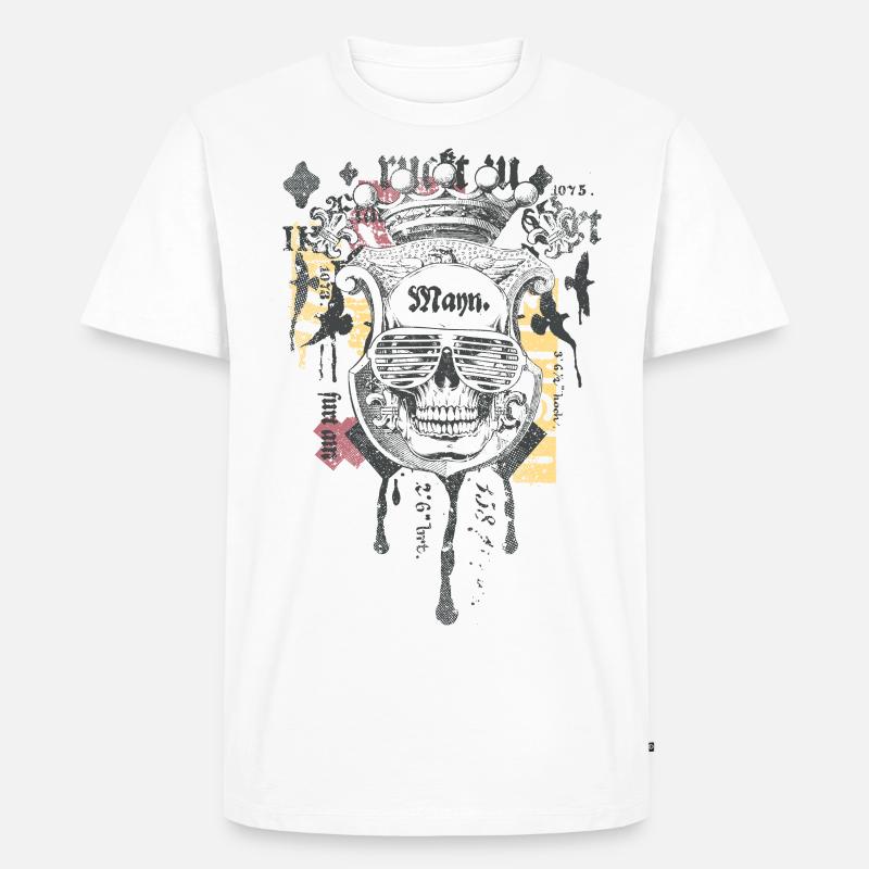 CoolSkull - Männer Premium Bio T-Shirt - Weiß