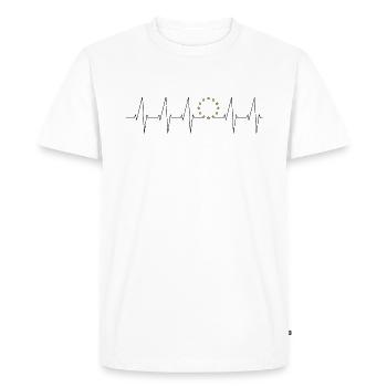 Battement de coeur européen de l'UE - T-shirt Premium bio Homme - blanc - Devant - Nico (187cm)