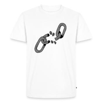 Chaîne brisée - T-shirt Premium bio Homme - blanc - Devant - Nico (187cm)