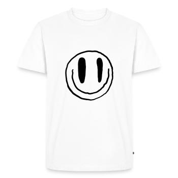 Rire Emoji | Bestseller | - T-shirt Premium bio Homme - blanc - Devant - Nico (187cm)