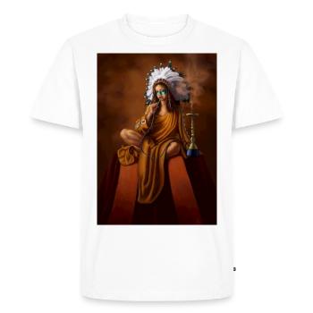 Chaman indien avec coiffe - T-shirt Premium bio Homme - blanc - Devant - Nico (187cm)