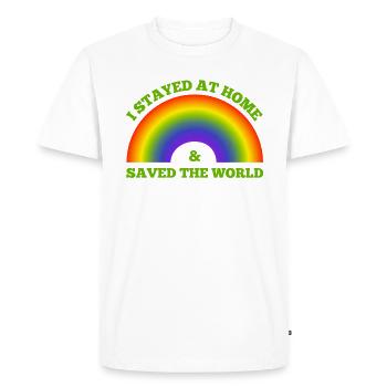 Arc-en-ciel, arc-en-ciel, arc-en-ciel, arc-en-ciel - T-shirt Premium bio Homme - blanc - Devant - Nico (187cm)