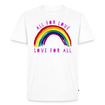 Arc-en-ciel, arc-en-ciel, arc-en-ciel, arc-en-ciel - T-shirt Premium bio Homme - blanc - Devant - Nico (187cm)