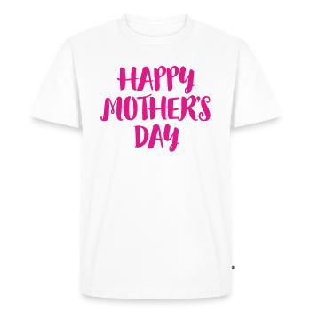 Fête des Mères, Fête des Mères, Fête des Mères, Fête des Mères - T-shirt Premium bio Homme - blanc - Devant - Nico (187cm)