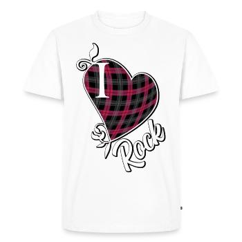 J’adore le rock - T-shirt Premium bio Homme - blanc - Devant - Nico (187cm)