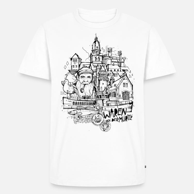 Waren an der Müritz - Männer Premium Bio T-Shirt - Weiß