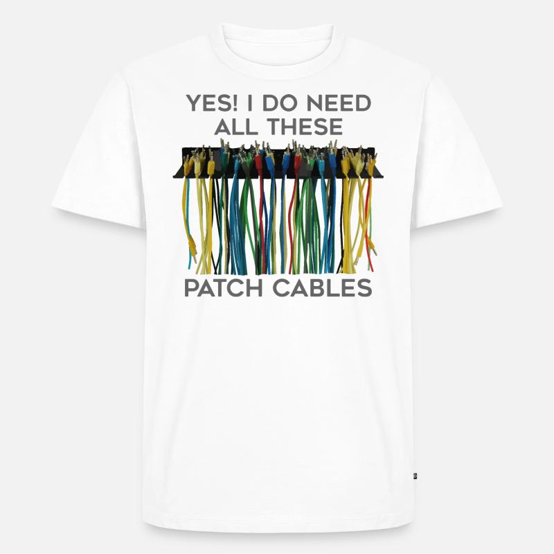 Patchkabel Synth Life - Männer Premium Bio T-Shirt - Weiß