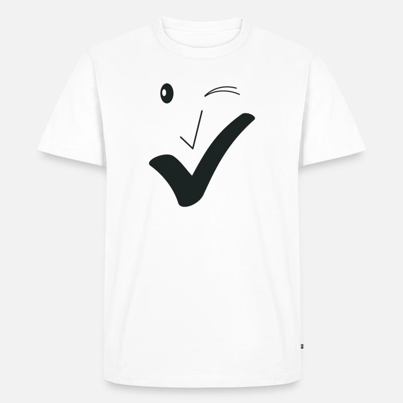 Feines Lächeln Feines Gesicht A03. - Männer Premium Bio T-Shirt - Weiß