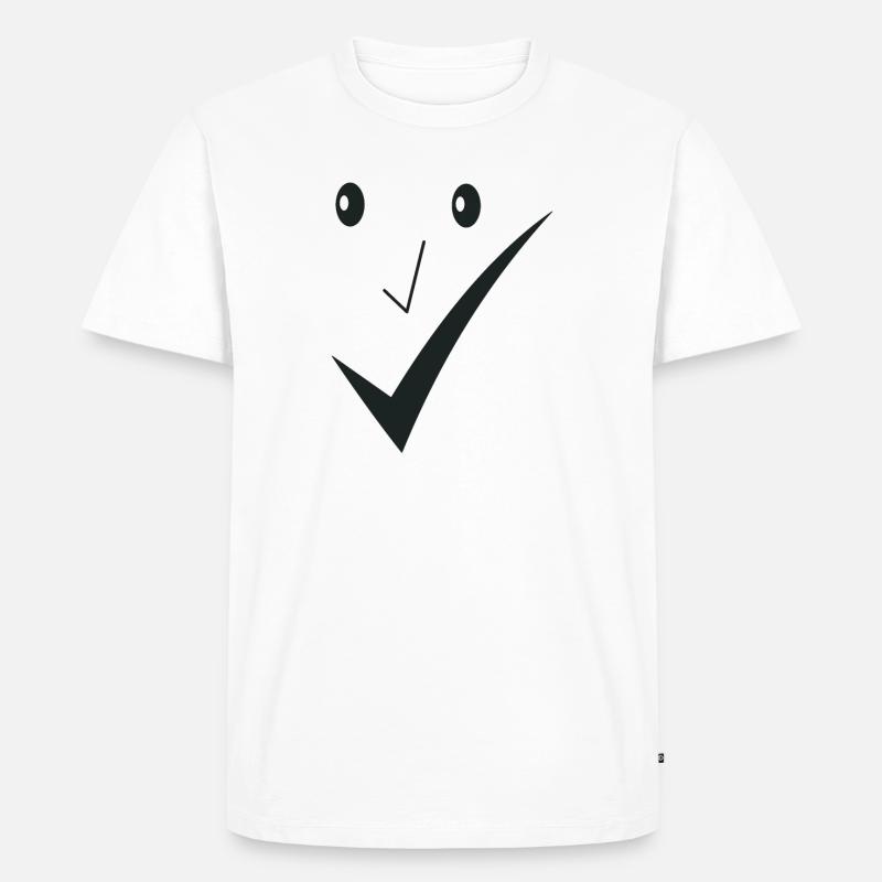 Feines Lächeln - Feines Gesicht D01. - Männer Premium Bio T-Shirt - Weiß