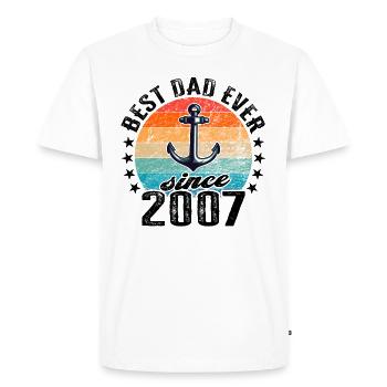 Best dad in the world since 2007 Anker - Men's Premium Organic T-Shirt - white - Front - Nico (187cm)