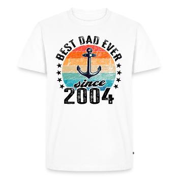 Best dad in the world since 2004 anchor - Men's Premium Organic T-Shirt - white - Front - Nico (187cm)