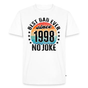 Meilleur papa du monde depuis 1998 Pas de blague - T-shirt Premium bio Homme - blanc - Devant - Nico (187cm)