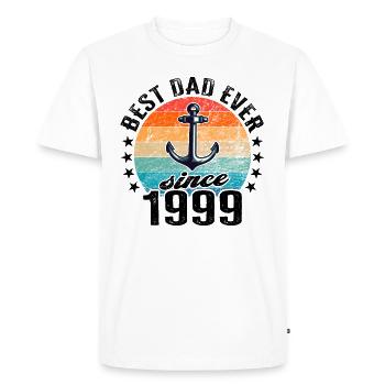 Best dad in the world since 1999 anchor - Men's Premium Organic T-Shirt - white - Front - Nico (187cm)