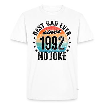 Best dad in the world since 1992 Father's Day - Men's Premium Organic T-Shirt - white - Front - Nico (187cm)