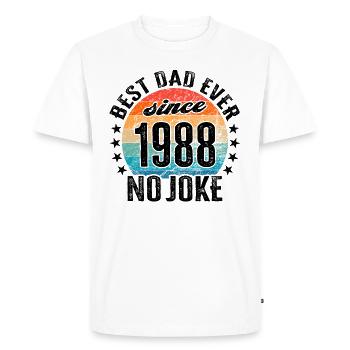 Best dad in the world since 1988 Father's Day - Men's Premium Organic T-Shirt - white - Front - Nico (187cm)