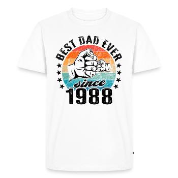 Best dad in the world since 1988 Father's Day - Men's Premium Organic T-Shirt - white - Front - Nico (187cm)