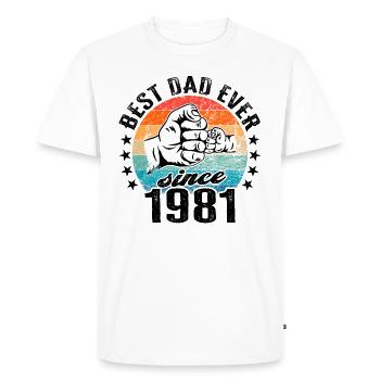 Meilleur père du monde depuis 1981 Fête des pères - T-shirt Premium bio Homme - blanc - Devant - Nico (187cm)