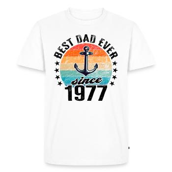 Meilleur papa du monde depuis 1977 Fête des Pères - T-shirt Premium bio Homme - blanc - Devant - Nico (187cm)