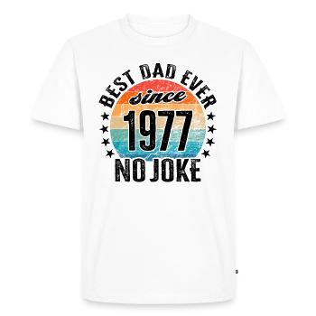 Meilleur papa du monde depuis 1977 Fête des Pères - T-shirt Premium bio Homme - blanc - Devant - Nico (187cm)