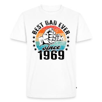 Meilleur papa du monde depuis 1969 Fête des pères Anniversaire - T-shirt Premium bio Homme - blanc - Devant - Nico (187cm)