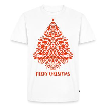 Joyeux sapin de Noël - T-shirt Premium bio Homme - blanc - Devant - Nico (187cm)