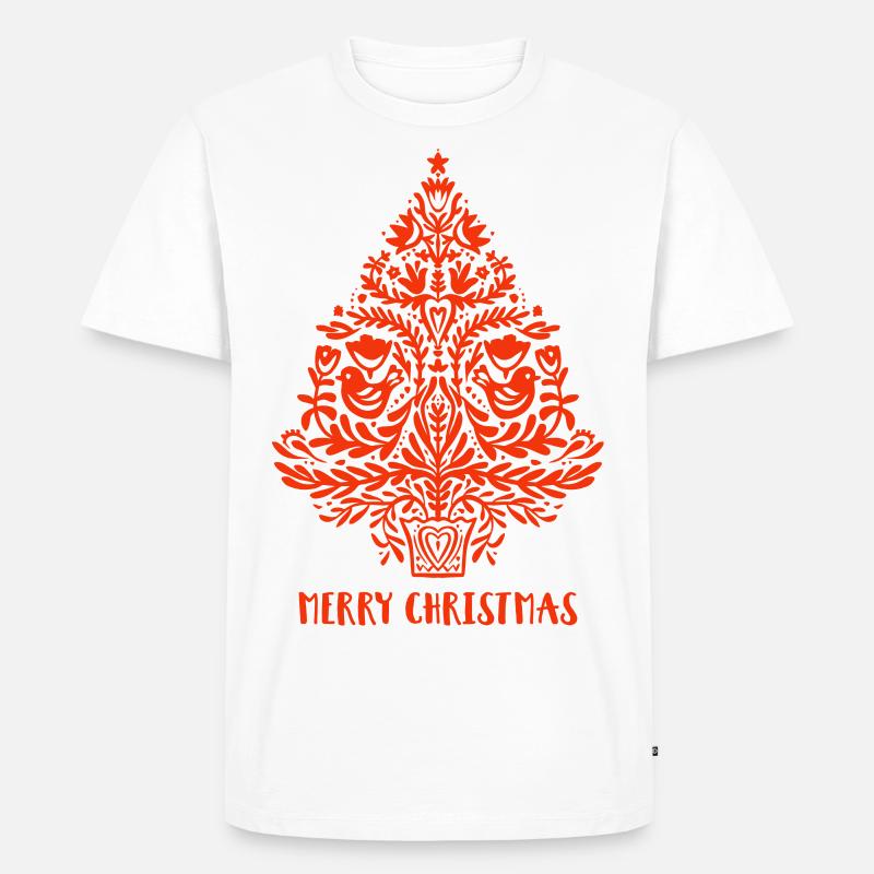 Merry christmas tree - Männer Premium Bio T-Shirt - Weiß