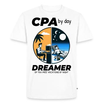 CPA Daydreams : Concilier travail et bonheur à Split - T-shirt Premium bio Homme - blanc - Devant - Nico (187cm)