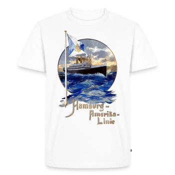 Bateau à vapeur de la ligne Hambourg-Amérique - T-shirt Premium bio Homme - blanc - Devant - Nico (187cm)