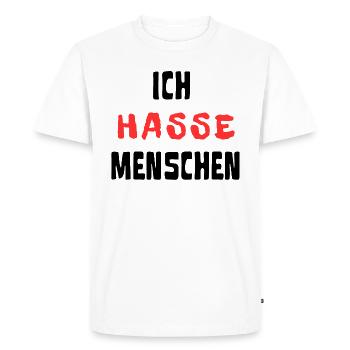 JE DÉTESTE LES GENS - T-shirt Premium bio Homme - blanc - Devant - Nico (187cm)