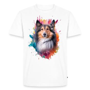 chien berger des shetland - T-shirt Premium bio Homme - blanc - Devant - Nico (187cm)