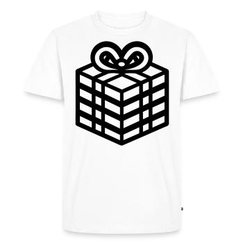 Petite boite cadeau - T-shirt Premium bio Homme - blanc - Devant - Nico (187cm)