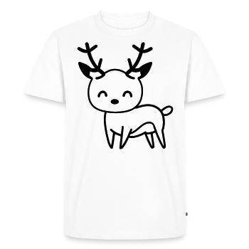Cerf - T-shirt Premium bio Homme - blanc - Devant - Nico (187cm)