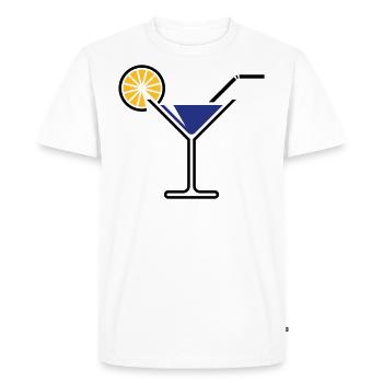 Cocktail / Verre à cocktail / Martini + (Bleu) - T-shirt Premium bio Homme - blanc - Devant - Nico (187cm)