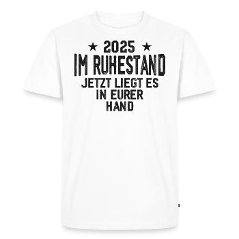 2025 Retired Funny Retiree Gift - Men's Premium Organic T-Shirt - white - Front - Nico (187cm)