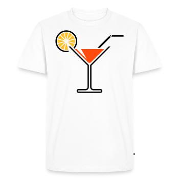 Cocktail / Verre à cocktail / Martini + (Orange) - T-shirt Premium bio Homme - blanc - Devant - Nico (187cm)
