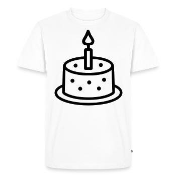 Gateau d'anniversaire - T-shirt Premium bio Homme - blanc - Devant - Nico (187cm)