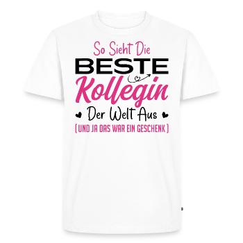 Collègue de travail Idée cadeau Meilleur collègue - T-shirt Premium bio Homme - blanc - Devant - Nico (187cm)