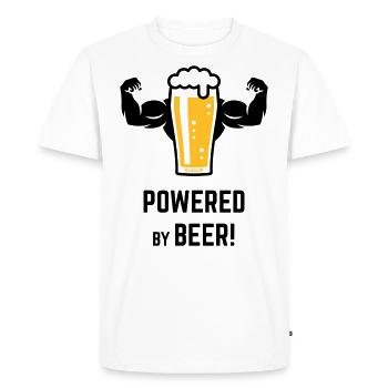 XLustig design for people with power! - Men's Premium Organic T-Shirt - white - Front - Nico (187cm)