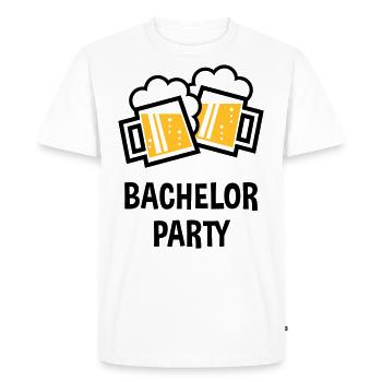 Bachelor Party (Stag Night Bavarian Beer Mugs 2C) - Men's Premium Organic T-Shirt - white - Front - Nico (187cm)