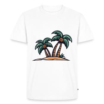 Île Palm - T-shirt Premium bio Homme - blanc - Devant - Nico (187cm)