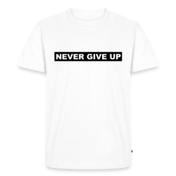 Ne jamais abandonner - T-shirt Premium bio Homme - blanc - Devant - Nico (187cm)