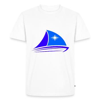 Voilier Voilier Voilier Bateau Voilier - T-shirt Premium bio Homme - blanc - Devant - Nico (187cm)