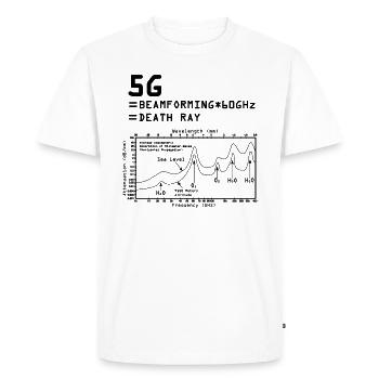 5G Beamforming Death Ray Funny - Men's Premium Organic T-Shirt - white - Front - Nico (187cm)