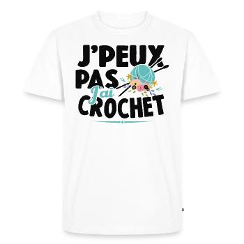 Je Peux Pas J'ai Crochet Cadeau Couture - T-shirt Premium bio Homme - blanc - Devant - Nico (187cm)