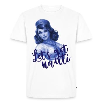 Sailor Pinup Allons chercher Nauti Seemann Matrose Retro - T-shirt Premium bio Homme - blanc - Devant - Nico (187cm)