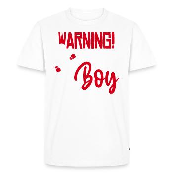This boy can kick! Kickboxing Slogan Boxing - Men's Premium Organic T-Shirt - white - Front - Nico (187cm)